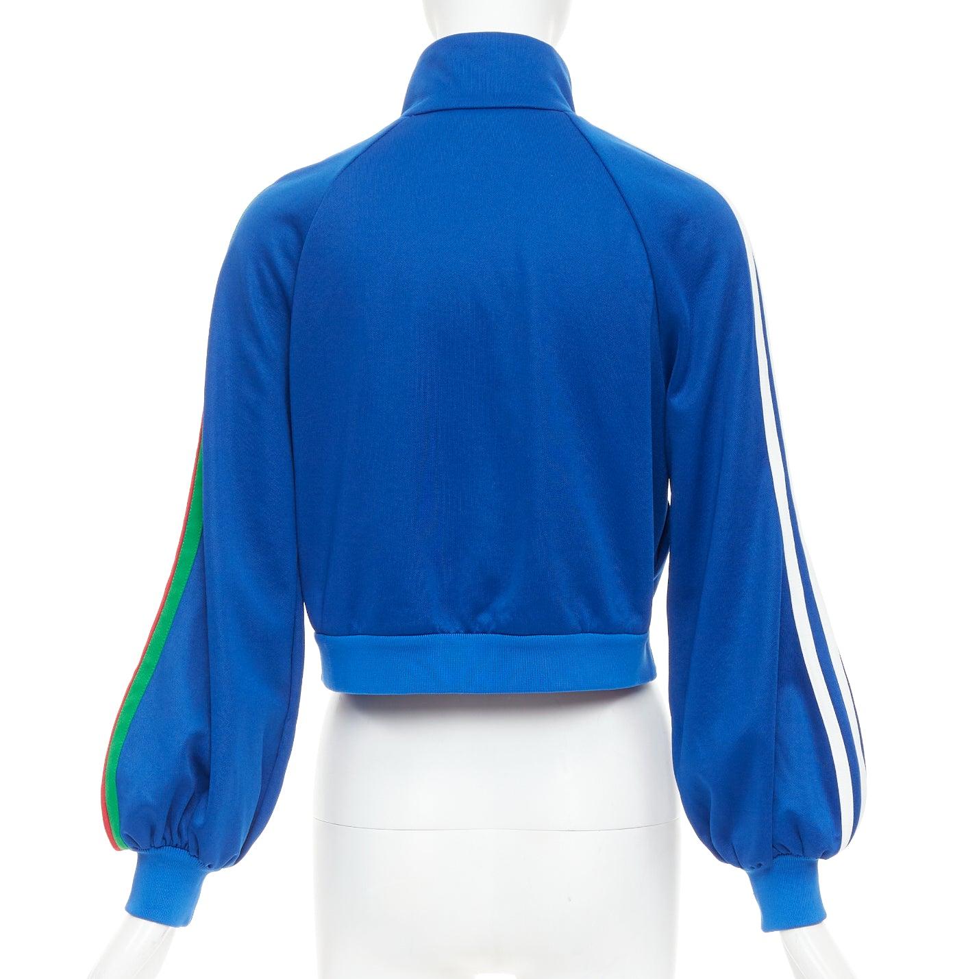 GUCCI Adidas 2022 Trefoil blue embroidery web trim logo track jacket XS For Sale 1