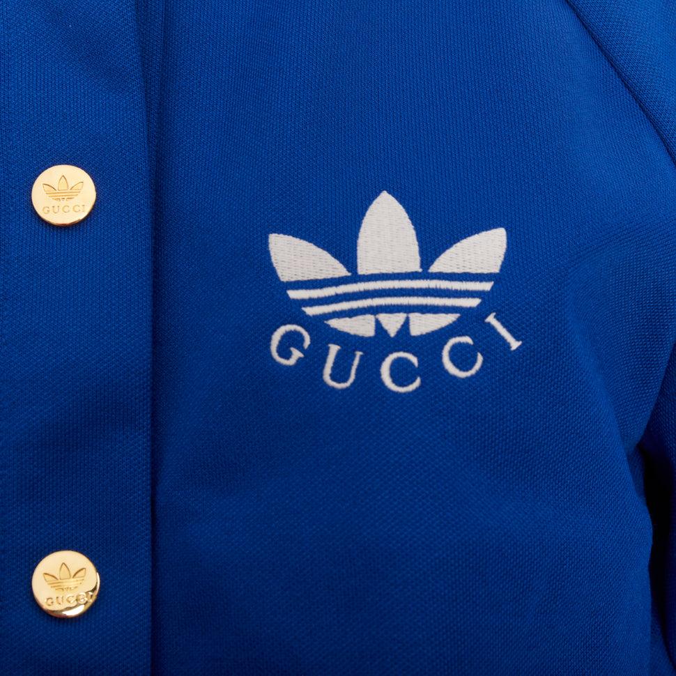 GUCCI Adidas 2022 Trefoil blue embroidery web trim logo track jacket XS For Sale 2