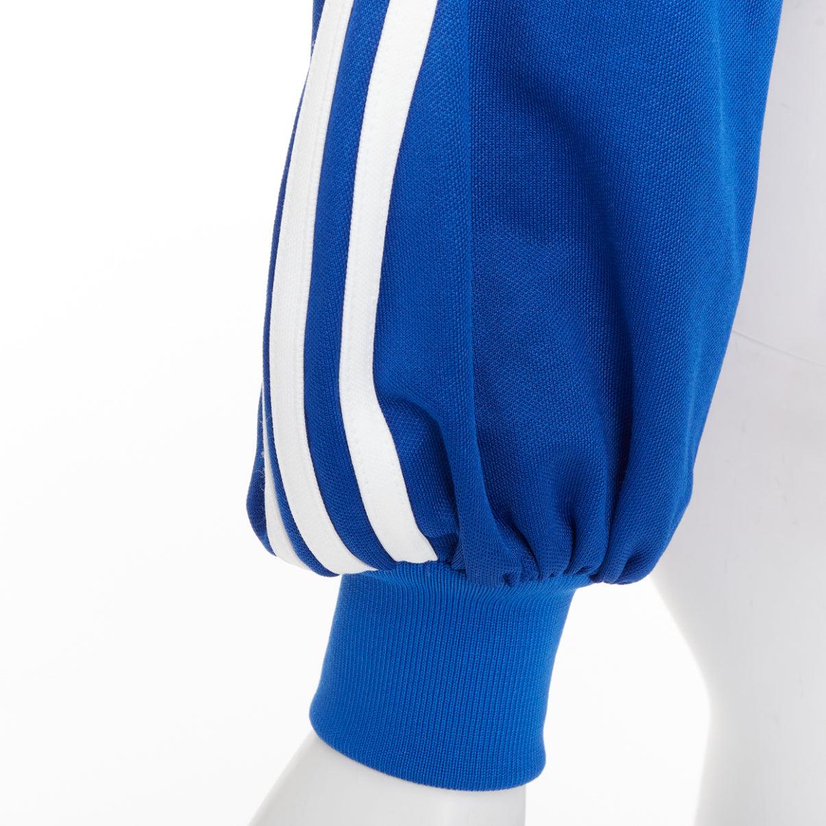 GUCCI Adidas 2022 Trefoil blue embroidery web trim logo track jacket XS For Sale 3