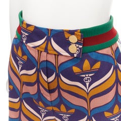 GUCCI ADIDAS 2022 Trefoil logo print web waist 3-striped shorts IT38 XS