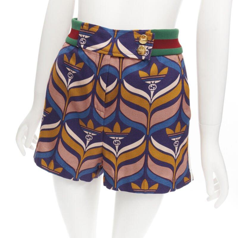 GUCCI ADIDAS 2022 Trefoil logo print web waist 3-striped shorts IT38 XS en venta 2