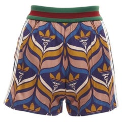 GUCCI ADIDAS 2022 Trefoil logo print web waist 3-striped shorts IT38 XS
