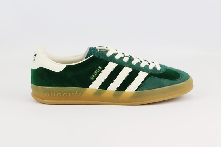 Gucci + Adidas Gazelle Velvet And Suede Sneakers Eu 40 Uk 7 Us 10 For Sale  at 1stDibs