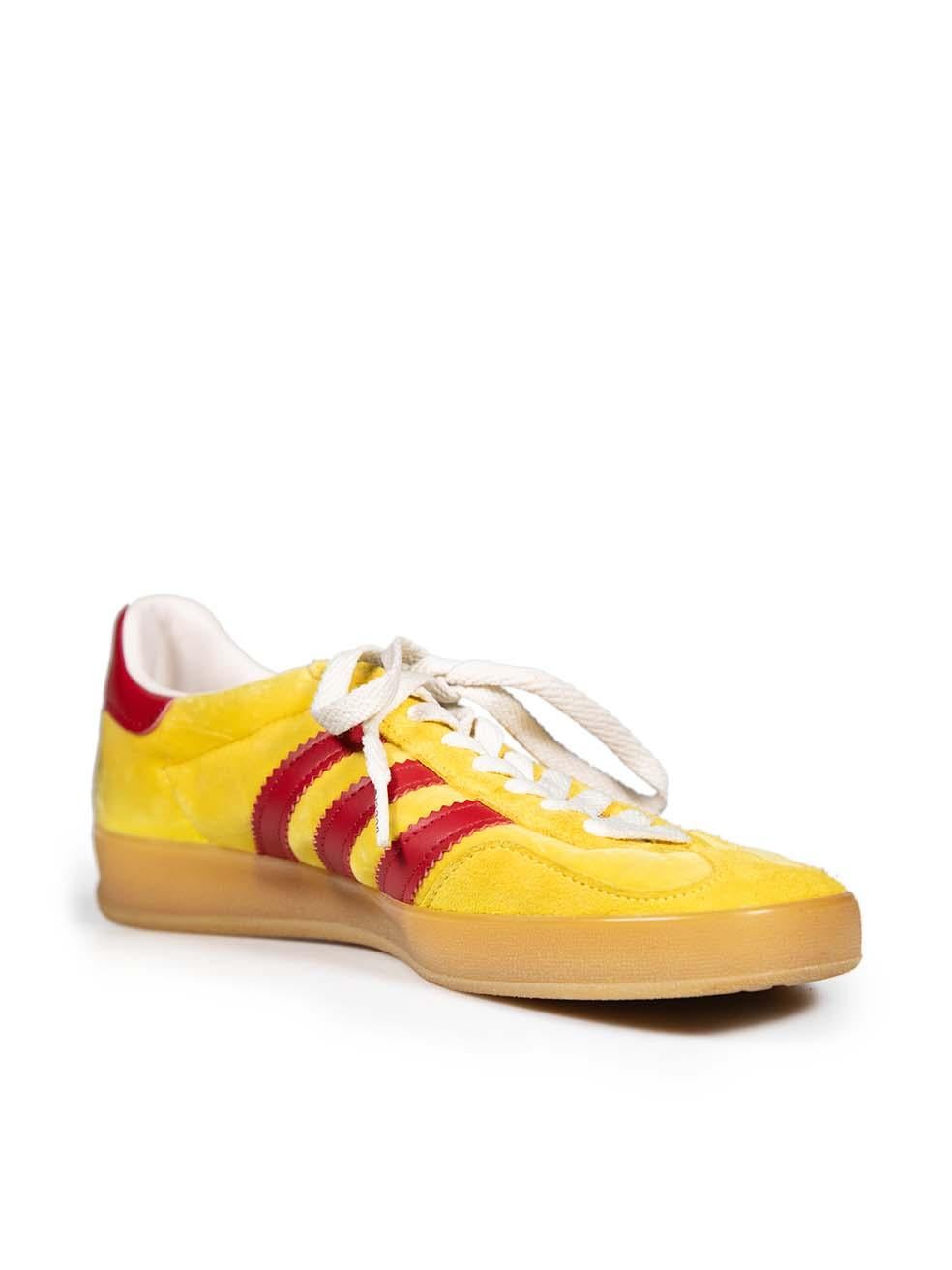 CONDITION is Good. General wear to the trainers is evident. Moderate signs of wear across the pair of shoes with discolouration on the inside and outside of this used Gucci designer resale item.
  
  Details
  
  
  Adidas x Gucci
  
  Model: