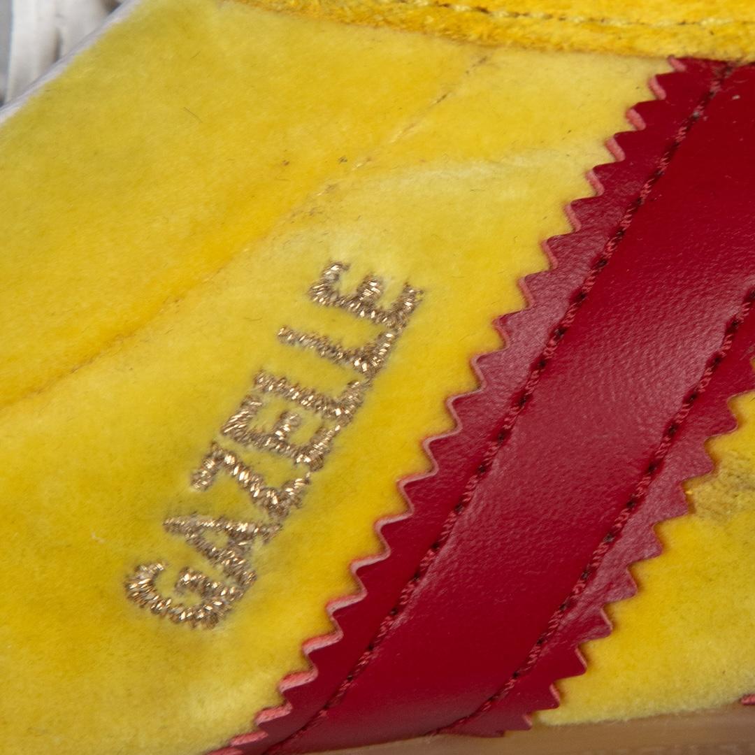 Gucci Adidas x Gucci Yellow Velvet & Suede Gazelle Trainers Size UK 5 1