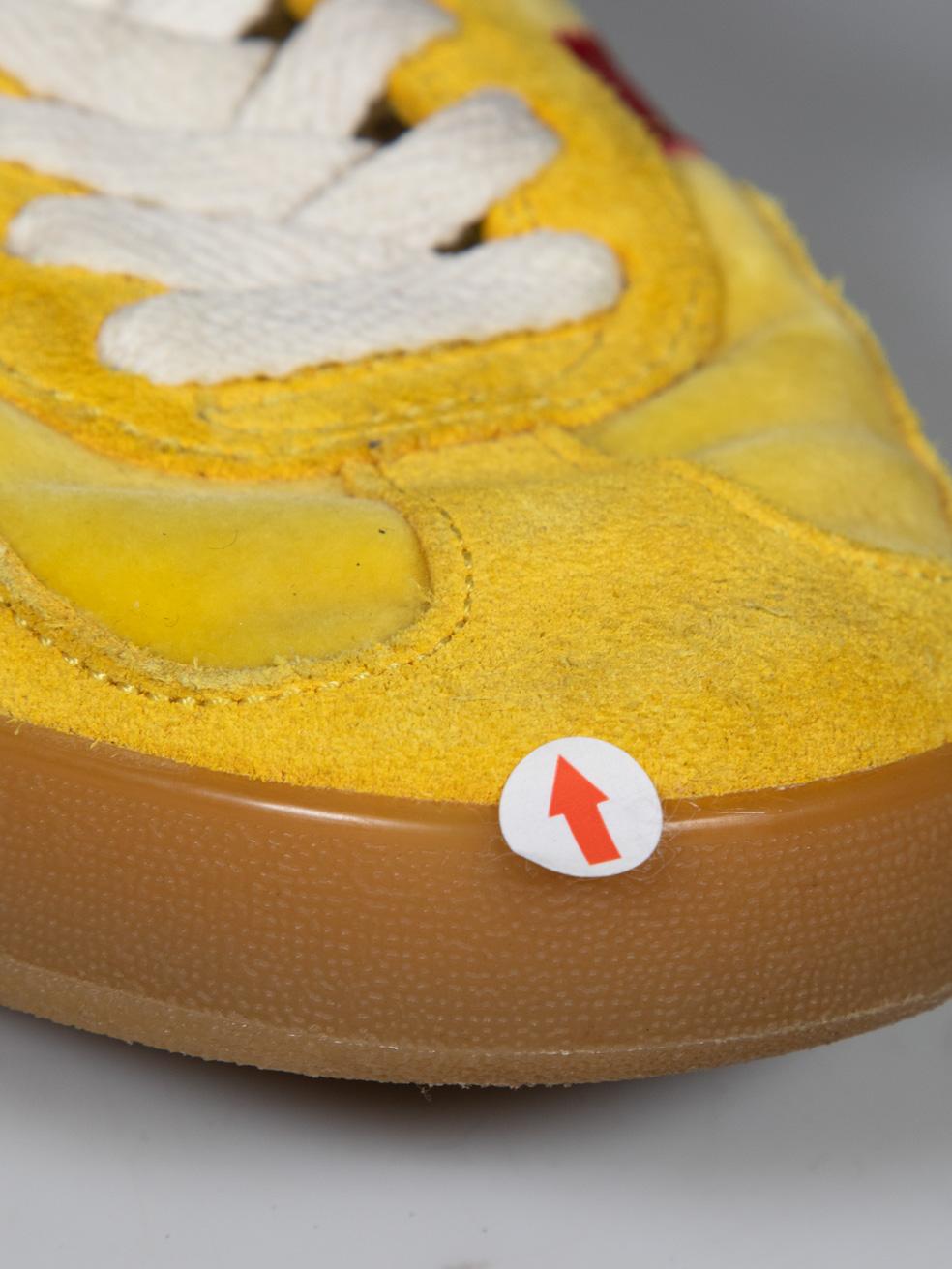 Gucci Adidas x Gucci Yellow Velvet & Suede Gazelle Trainers Size UK 5 4