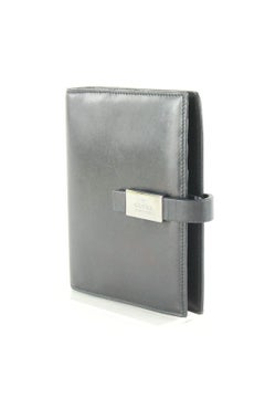GUCCI Agenda Schedule Note Book Cover Black Leather Notebook 3GG629K