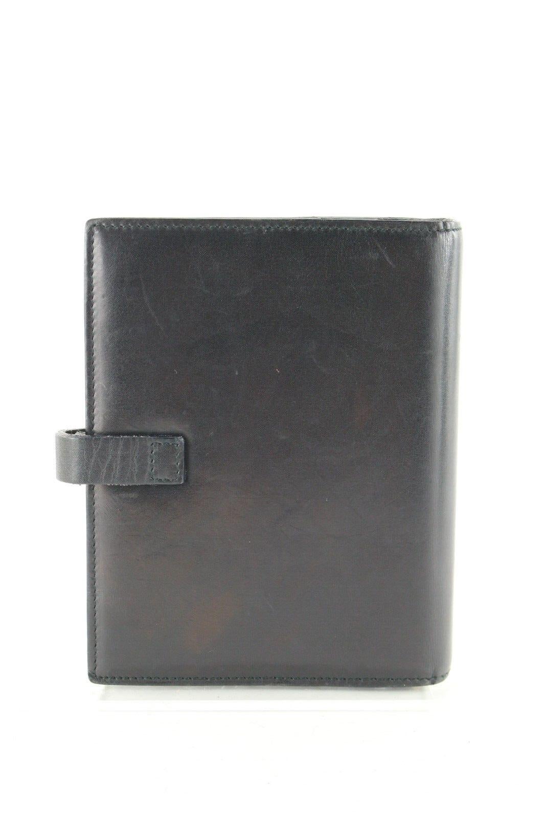 Women's or Men's GUCCI Agenda Schedule Note Book Cover Black Leather Notebook 3GG629K For Sale