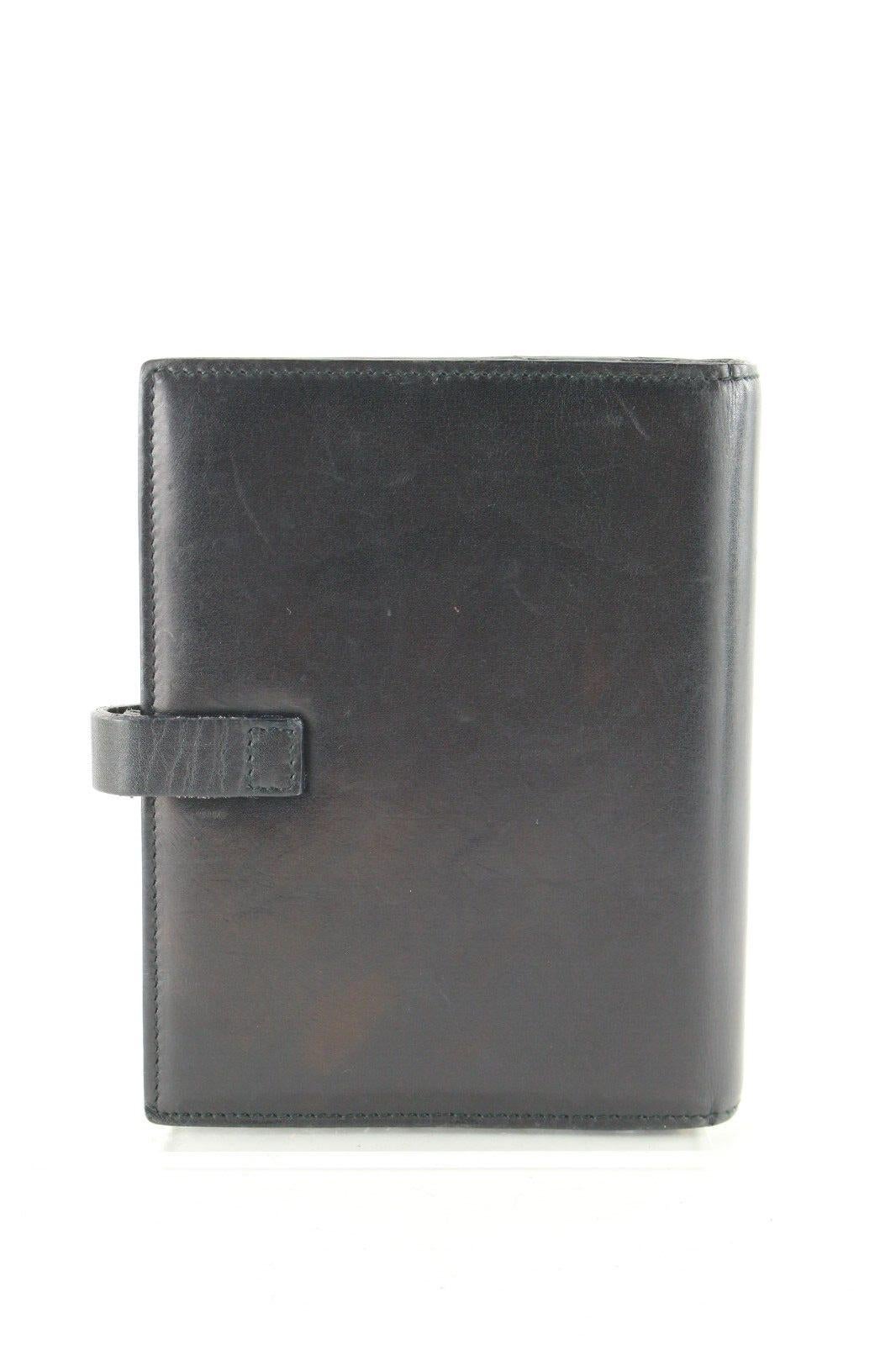 Women's or Men's GUCCI Agenda Schedule Note Book Cover Black Leather Notebook 3GG629K