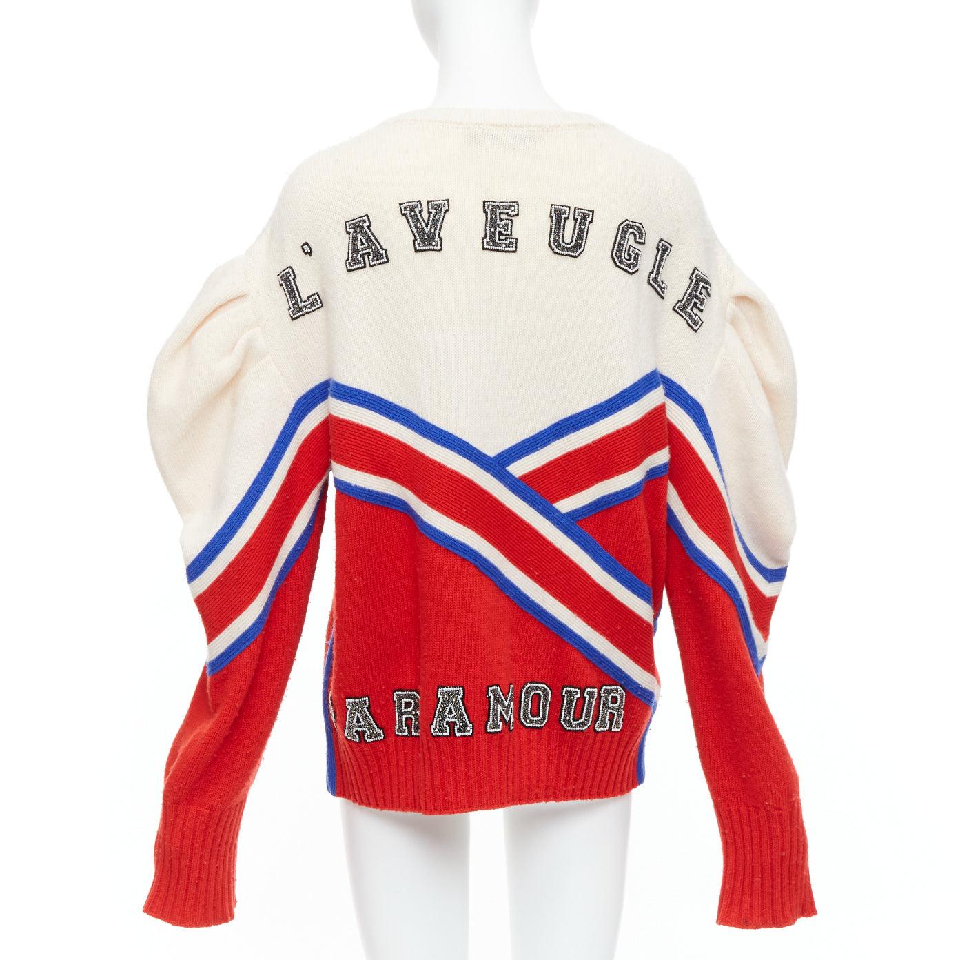 GUCCI Alessandro 2016 Runway 100% wool crystal panther intarsia puff sweater (pull bouffant). Pour femmes en vente