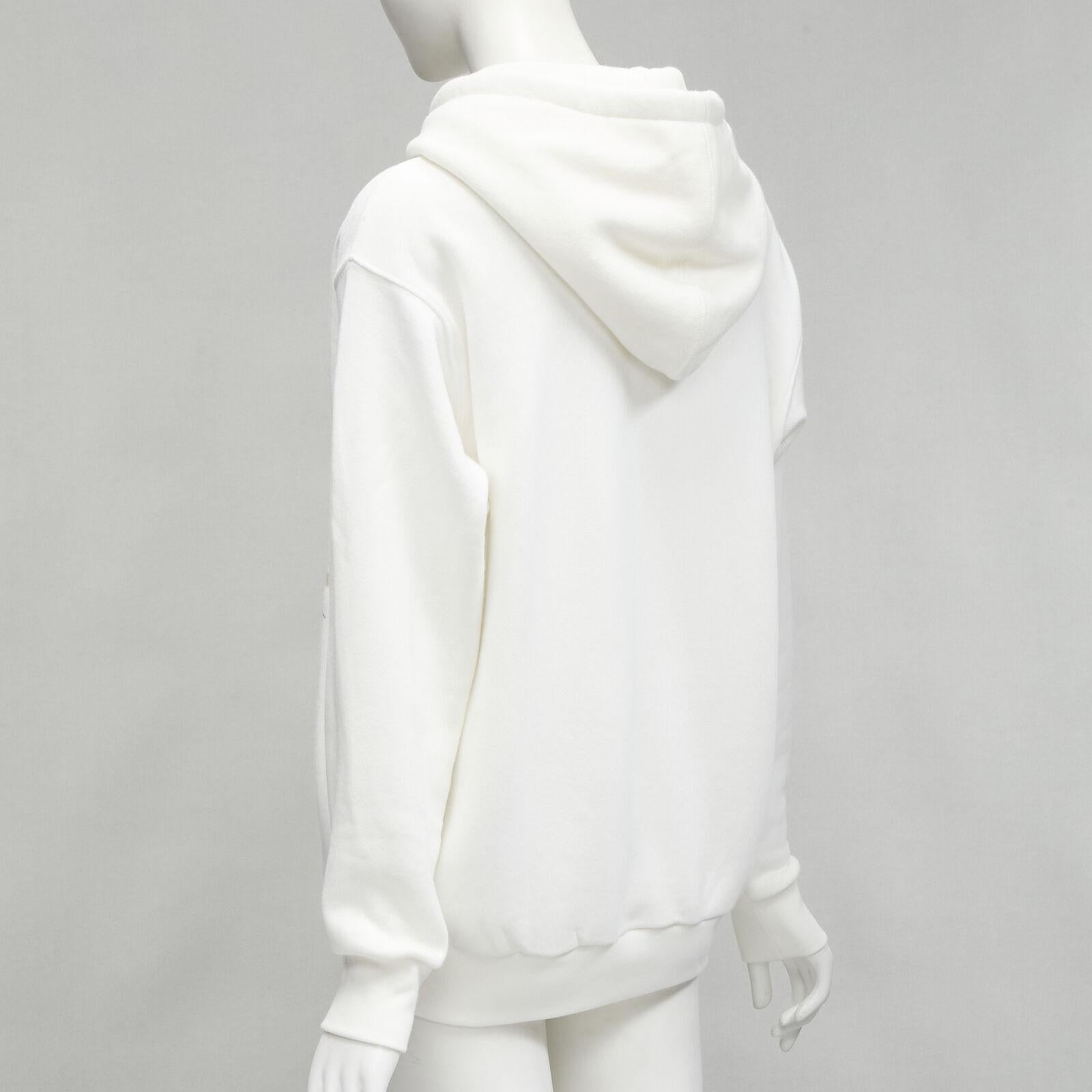 Women's GUCCI Alessandro Michele 100% cotton white logo tiger floral print hoodie 3XS