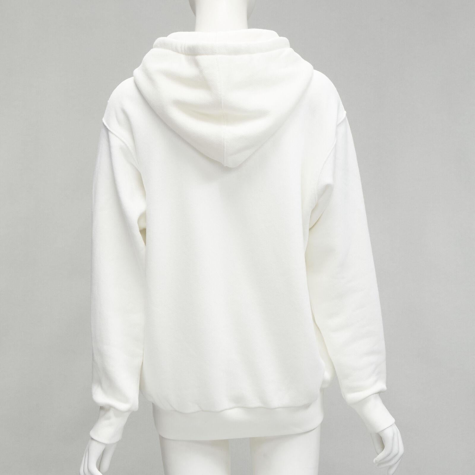 GUCCI Alessandro Michele 100% cotton white logo tiger floral print hoodie 3XS 1