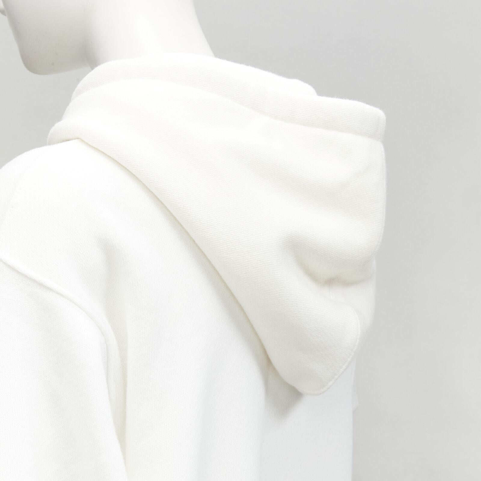 GUCCI Alessandro Michele 100% cotton white logo tiger floral print hoodie 3XS 3