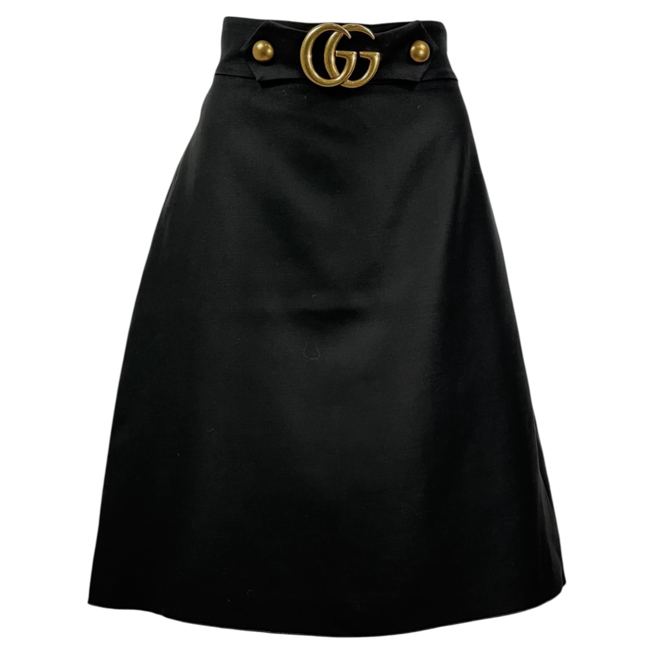 Gucci Alessandro Michele 2016 black Marmont skirt