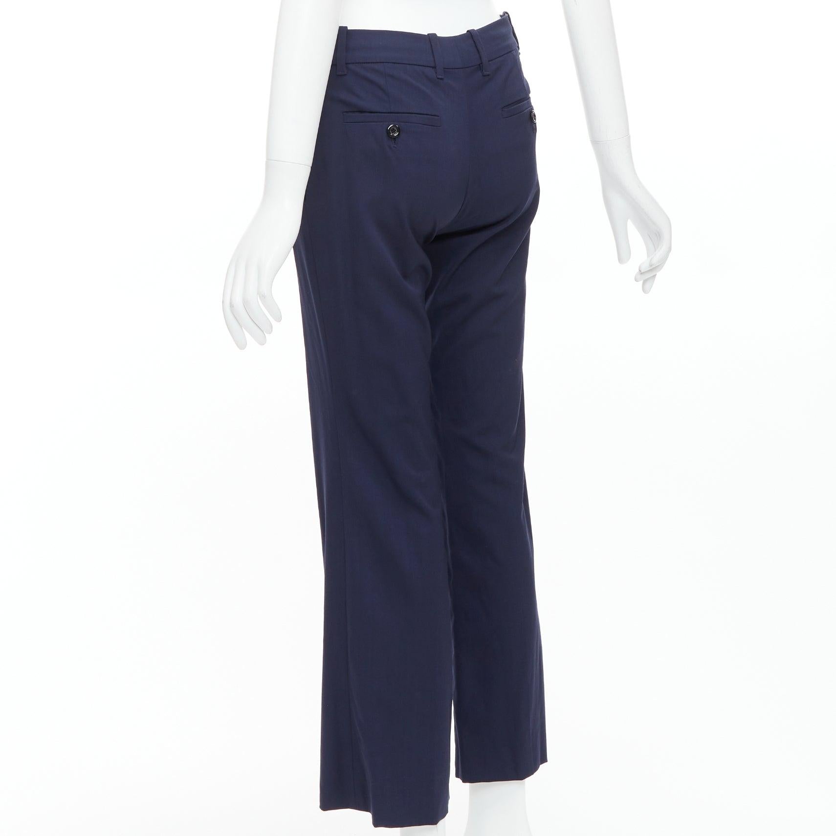 GUCCI Alessandro Michele 2017 marineblaue, perlenbestickte, ausgestellte, ausgestellte Hose IT38 XS im Angebot 1