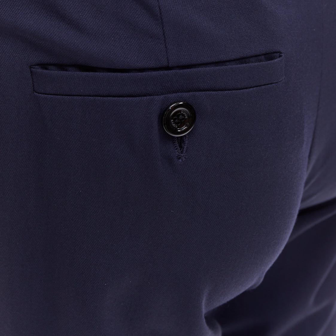 GUCCI Alessandro Michele 2017 marineblaue, perlenbestickte, ausgestellte, ausgestellte Hose IT38 XS im Angebot 2
