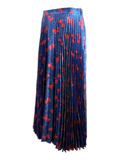 Gucci Alessandro Michele 2017 Pleated lame skirt blue red bow