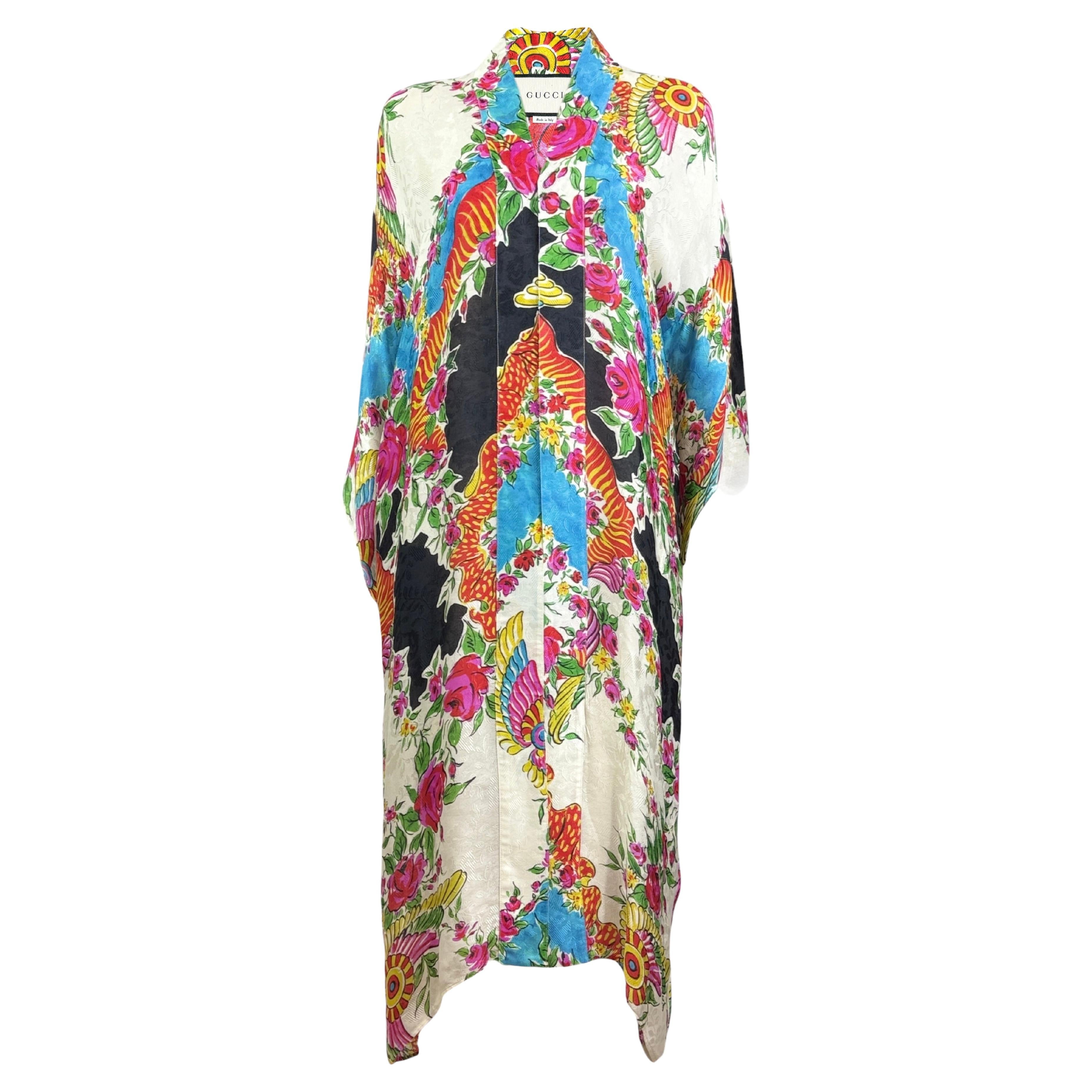 Gucci Alessandro Michele 2017 Printed crepe kimono