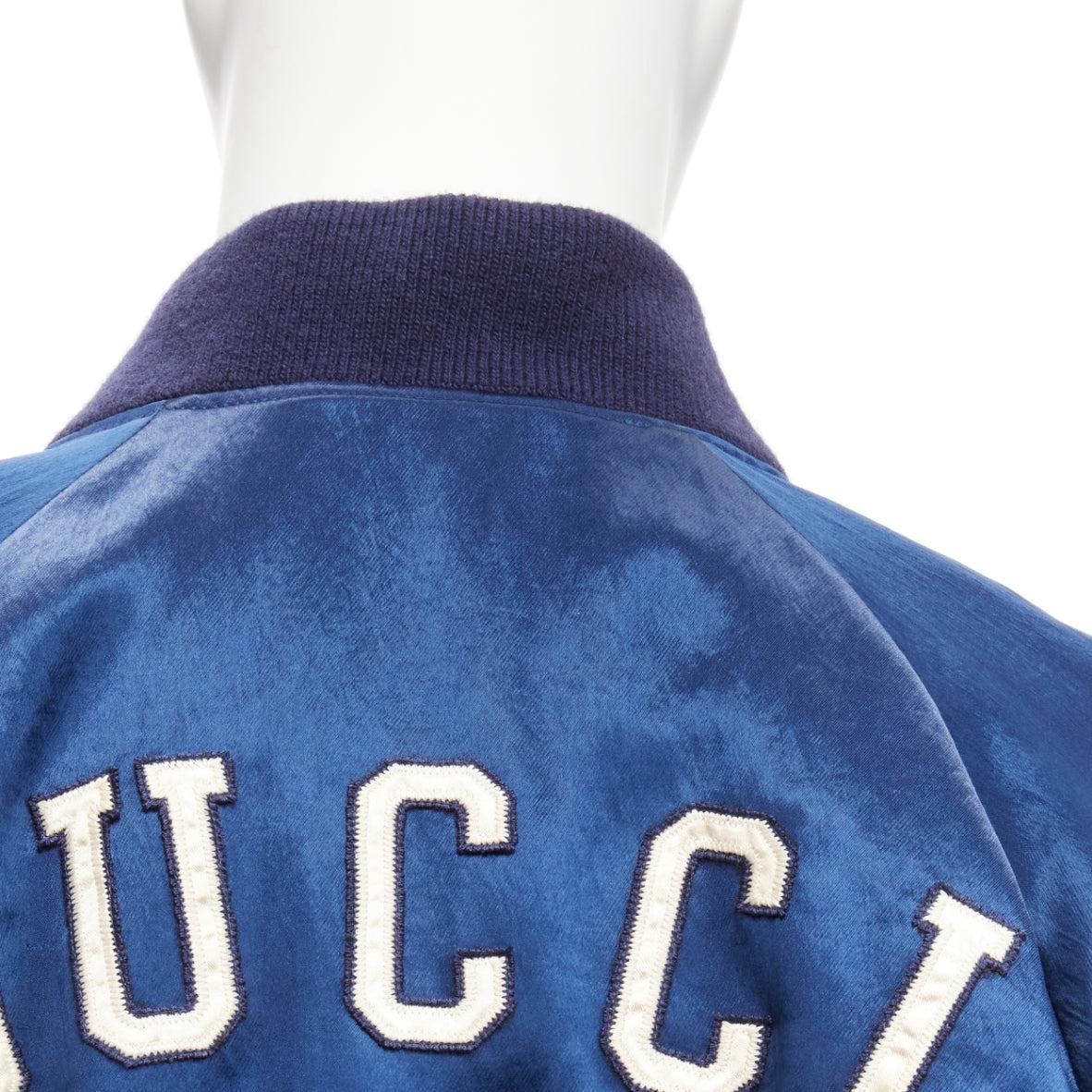 GUCCI Alessandro Michele 2018 NY Yankees embroidery satin baseball jacket IT48 M 3