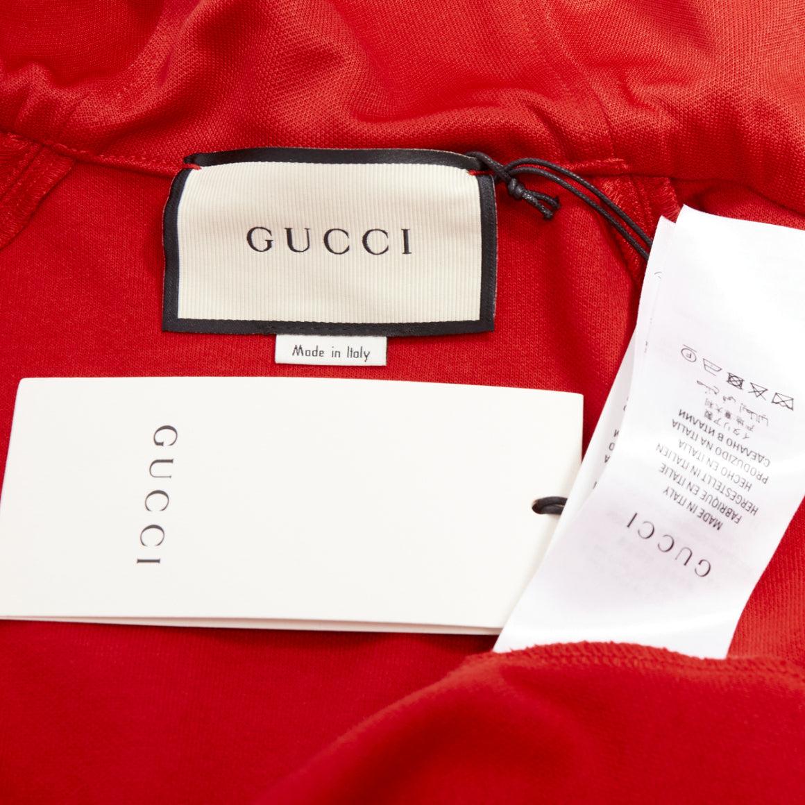 GUCCI Alessandro Michele 2018 rot Strass Kristall ausgestellte Trainingsjacke XS im Angebot 4