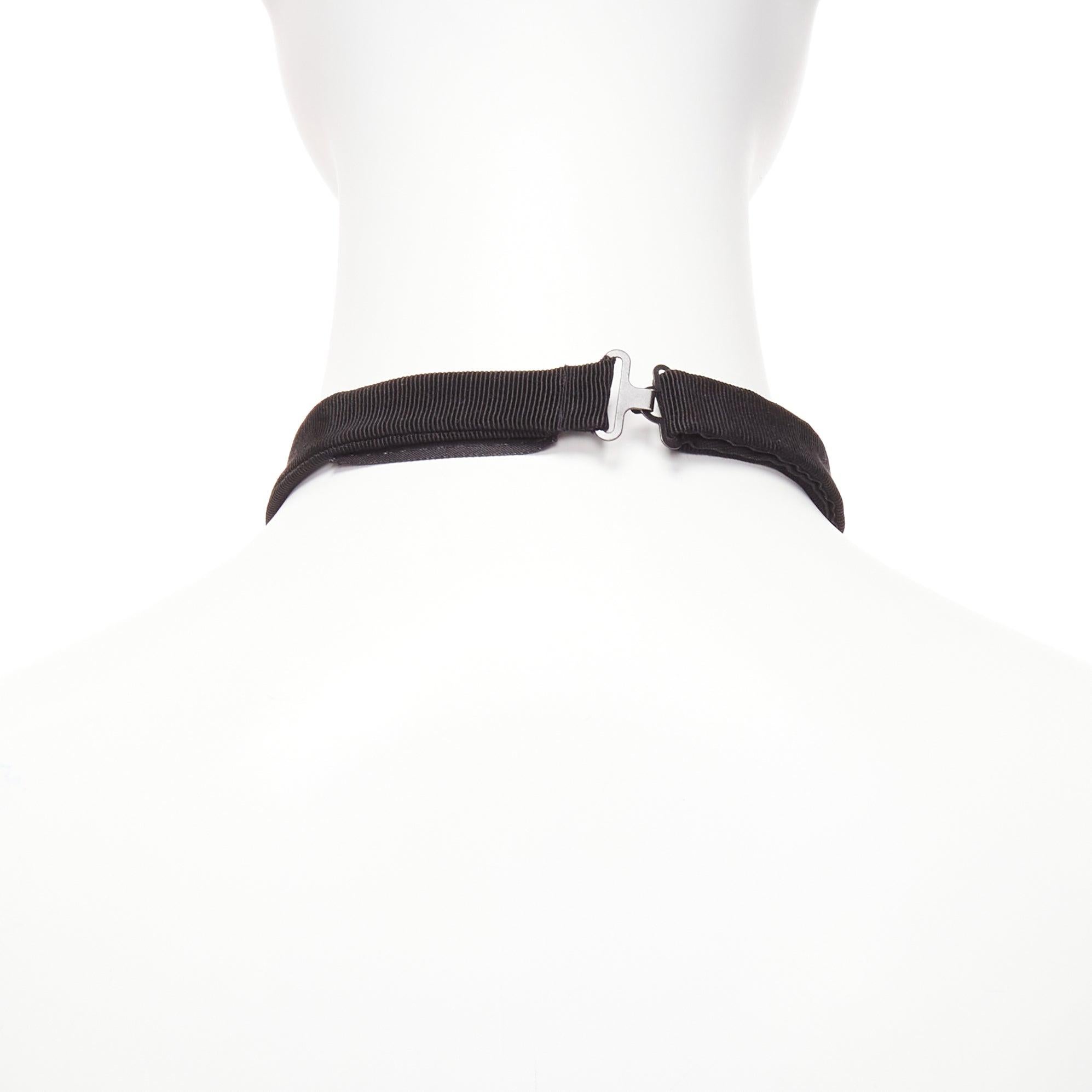 GUCCI Alessandro Michele antique gold lion head black ribbon choker In Excellent Condition In Hong Kong, NT
