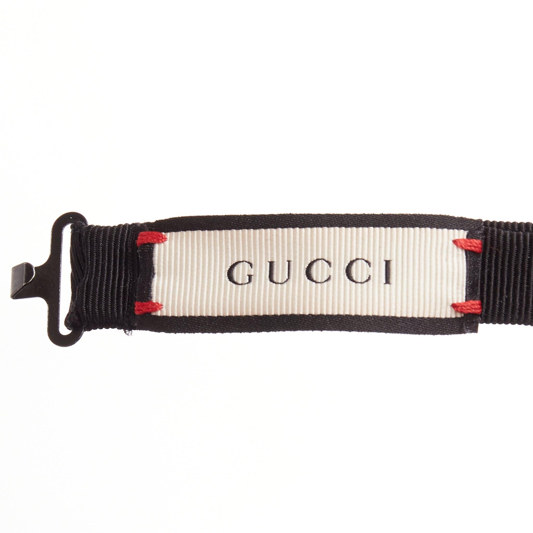 GUCCI Alessandro Michele antique gold lion head black ribbon choker For Sale 4