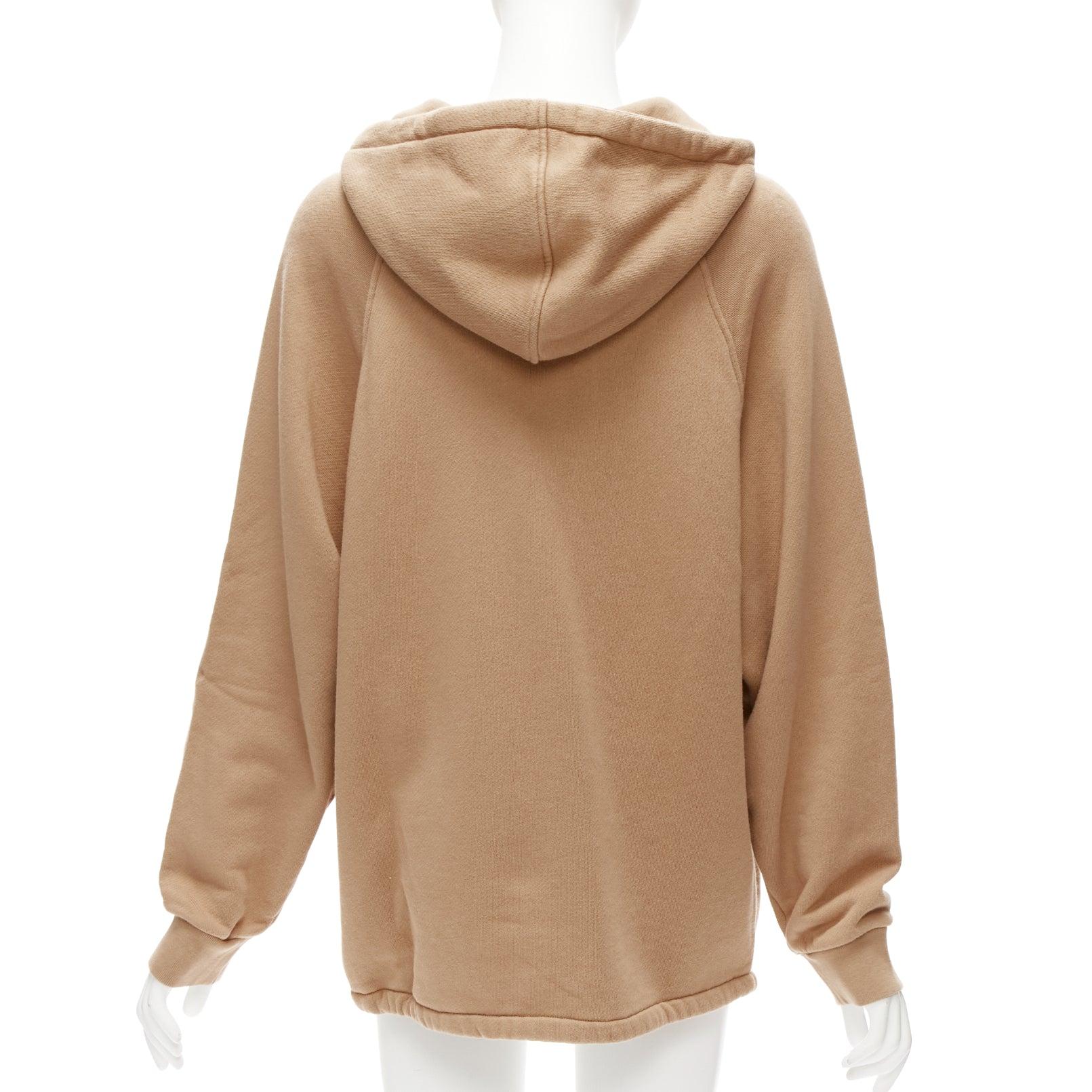 Women's GUCCI Alessandro Michele beige cotton half zip vintage logo pullover XS For Sale