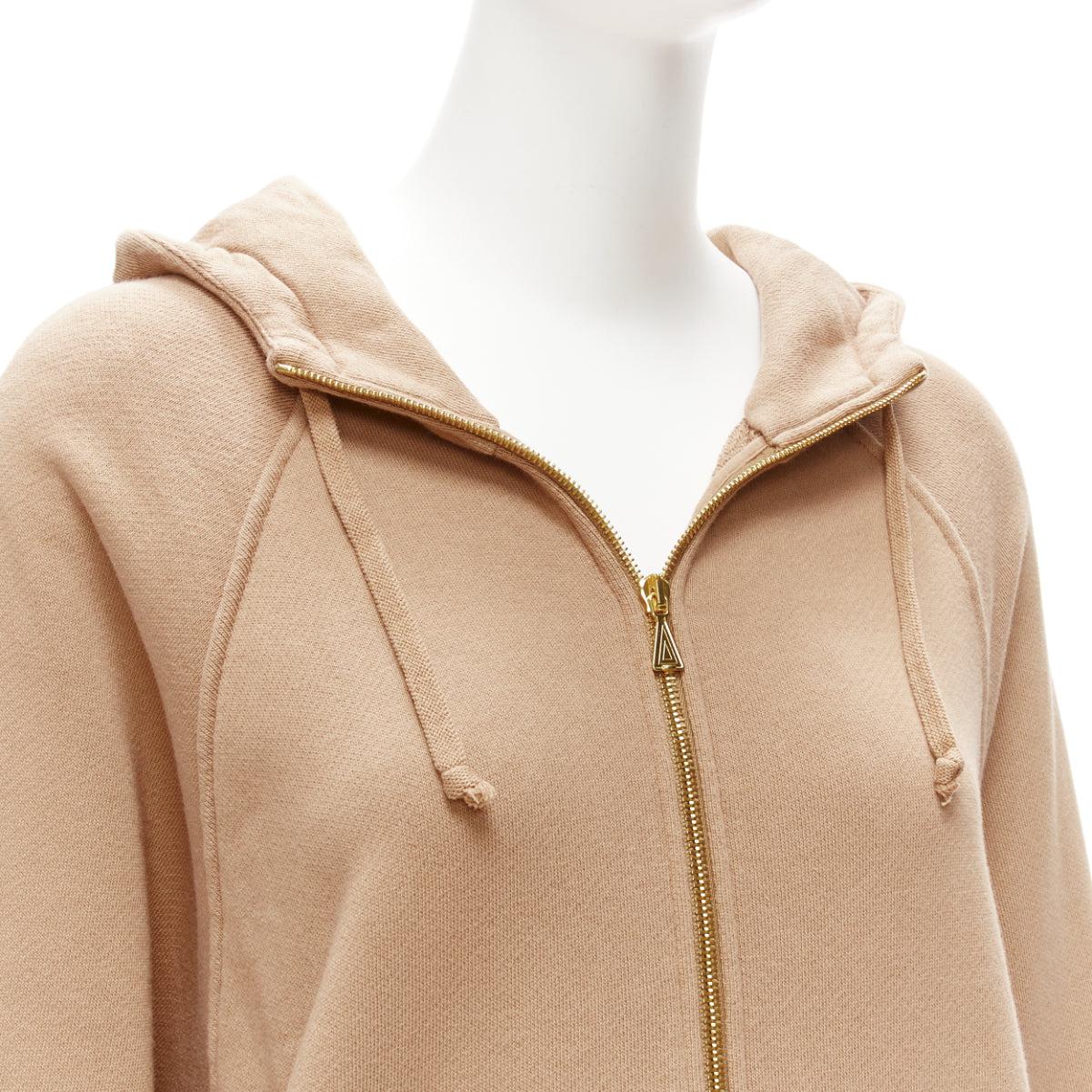 GUCCI Alessandro Michele beige cotton half zip vintage logo pullover XS For Sale 2
