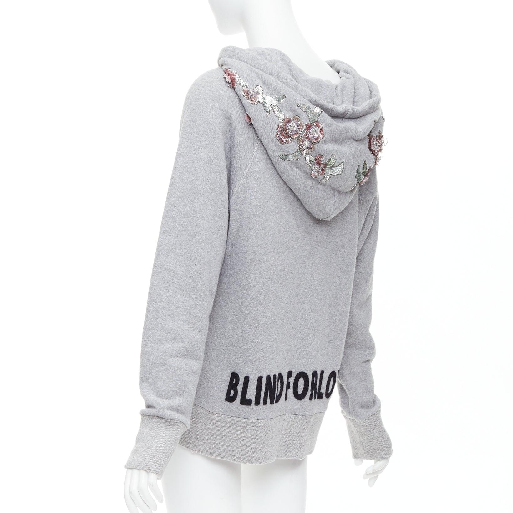 GUCCI Alessandro Michele Blind For Love sweat à capuche brodé d'un tigre gris S 1
