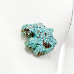 GUCCI Alessandro Michele blue resin faux amber crystal tiger brooch