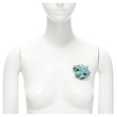 GUCCI Alessandro Michele broche tigre de resina azul imitación cristal de ámbar