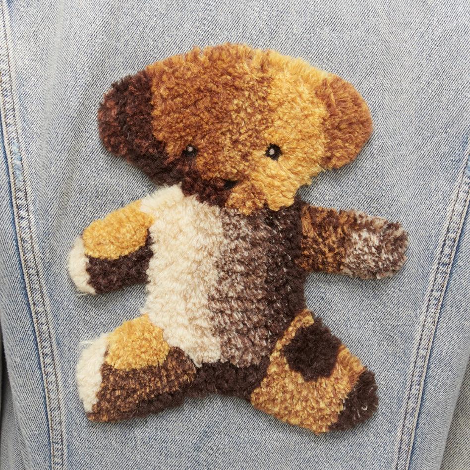 GUCCI Alessandro Michele brown Teddy back blue washed denim jacket IT48 M 2