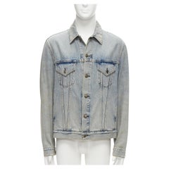GUCCI Alessandro Michele brown Teddy back blue washed denim jacket IT48 M