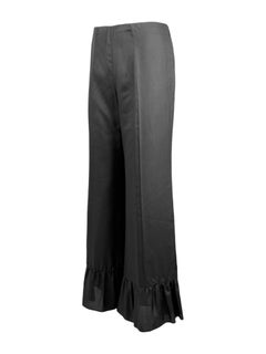 Gucci Alessandro Michele Fall 2015 Black silk ruffle pants