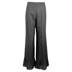 Gucci Alessandro Michele Fall 2015 Black silk ruffle pants