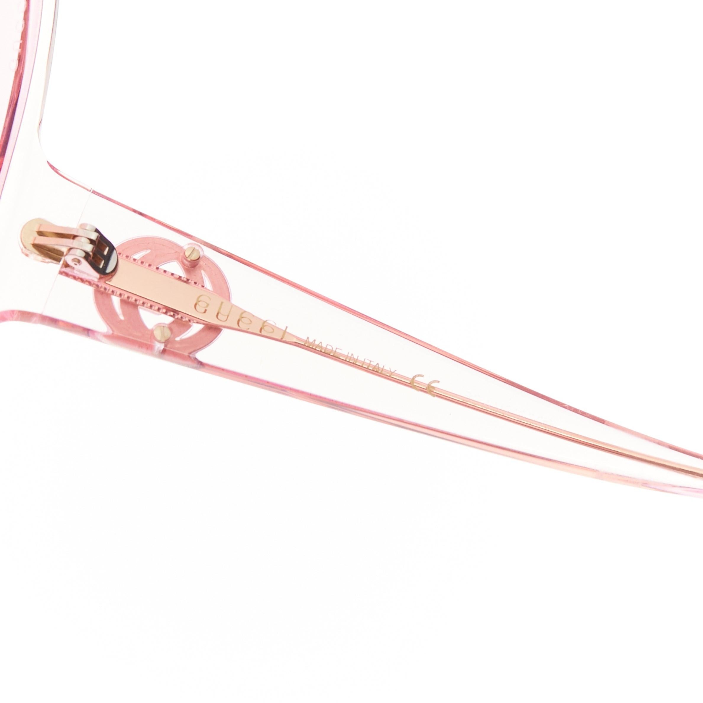 GUCCI Alessandro Michele GG0954S rosafarbene übergroße Sonnenbrille mit rundem Rahmen in Übergröße im Angebot 4