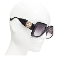 GUCCI Alessandro Michele GG1022S black gold GG logo oversized sunglasses