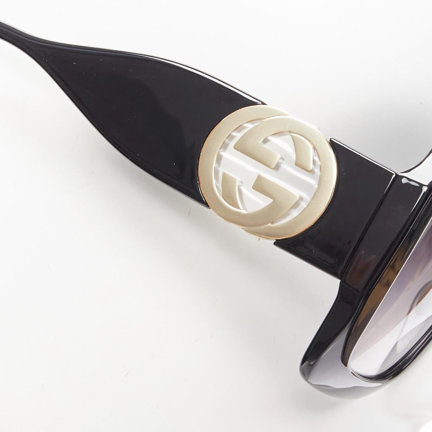 GUCCI Alessandro Michele GG1022S black gold GG logo oversized sunglasses For Sale 1