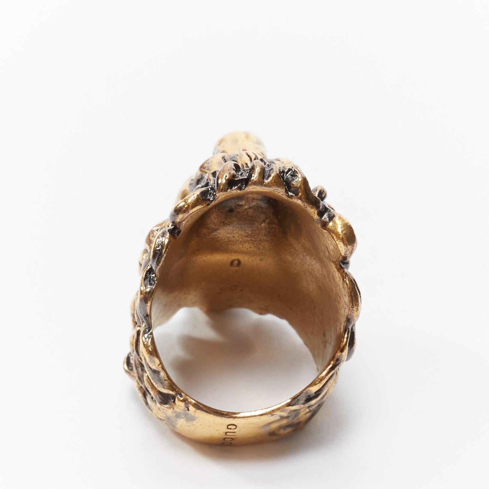 gucci lion ring with crystal