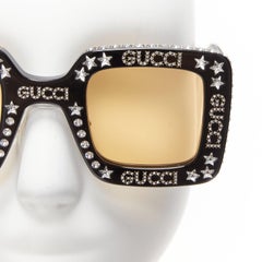 GUCCI Alessandro Michele Hollywood Forever GG0780S logo crystal black sunnies