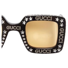 GUCCI Alessandro Michele Hollywood Forever GG0780S logo crystal yellow sunnies