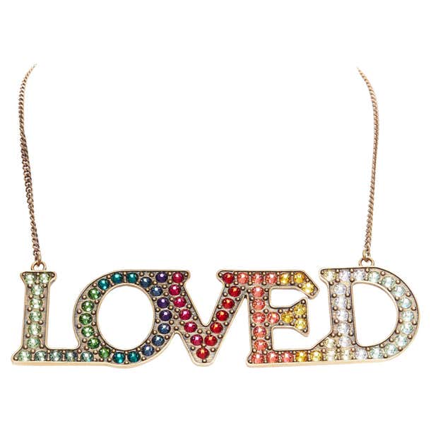 GUCCI Alessandro Michele LOVED Rainbow Gradient Crystal Pendent Short gucci-alessandro-michele-loved-rainbow-gradient-crystal-pendent-short
