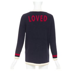 GUCCI Alessandro Michele marineblaue Baumwollmischung mit Perlmuttknöpfen Strickjacke XS