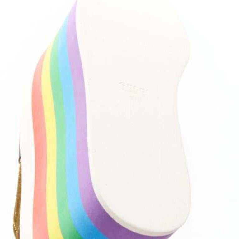 Gucci Alessandro Michele Peggy rainbow gold web platform scarpe da ginnastica EU37.5 in vendita 5