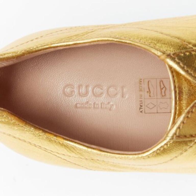Gucci Alessandro Michele Peggy rainbow gold web platform scarpe da ginnastica EU37.5 in vendita 4