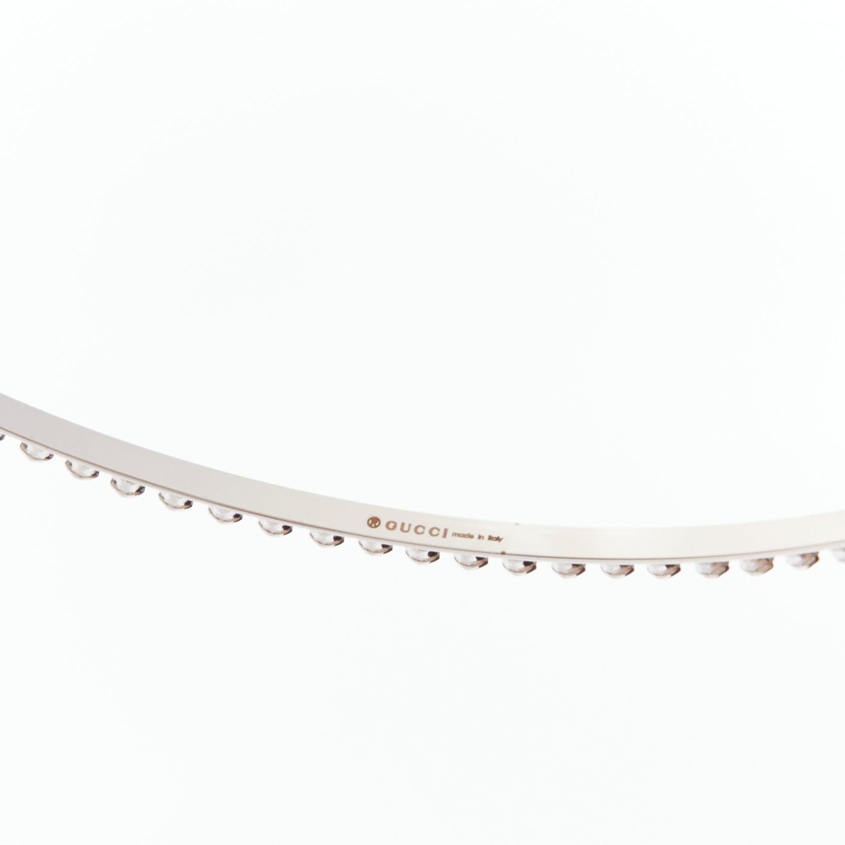 GUCCI Alessandro Michele pink heart crystal GG logo pearl charm hairband For Sale 3