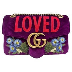 Gucci Alessandro Michele Prefall 2017 Marmont Loved amethyst velvet bag