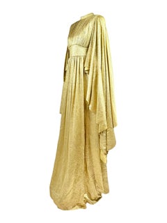 Gucci Alessandro Michele Prefall 2022 Maxi gold lamé dress