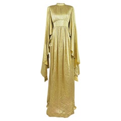 Gucci Alessandro Michele Prefall 2022 Maxi gold lamé dress