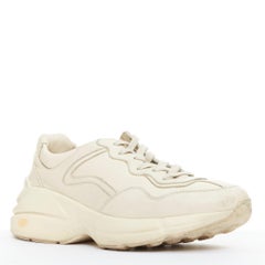 GUCCI Alessandro Michele Rhyton cream leather lace up chunky dad sneakers EU37